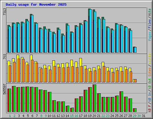 Daily usage for November 2025