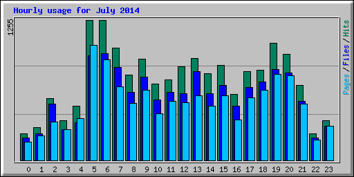 Hourly usage for July 2014