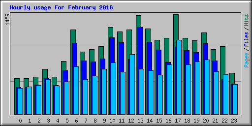 Hourly usage for February 2016