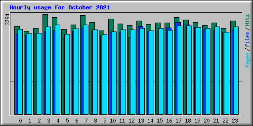 Hourly usage for October 2021