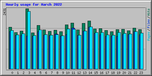 Hourly usage for March 2022