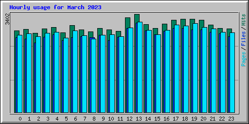 Hourly usage for March 2023