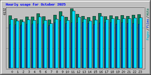 Hourly usage for October 2025