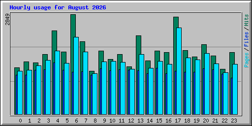 Hourly usage for August 2026
